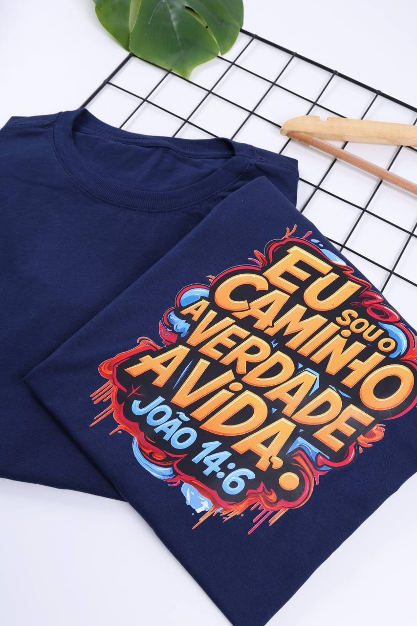 blue_may4ボルドーXS Camiseta Masculina Eu sou o Caminho a Verdade a Vida (ESTAMPA SÓ