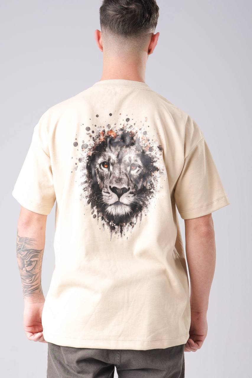 Camiseta Masculina (OVERSIZED) Leão Yeshua (ESTAMPA FRENTE E